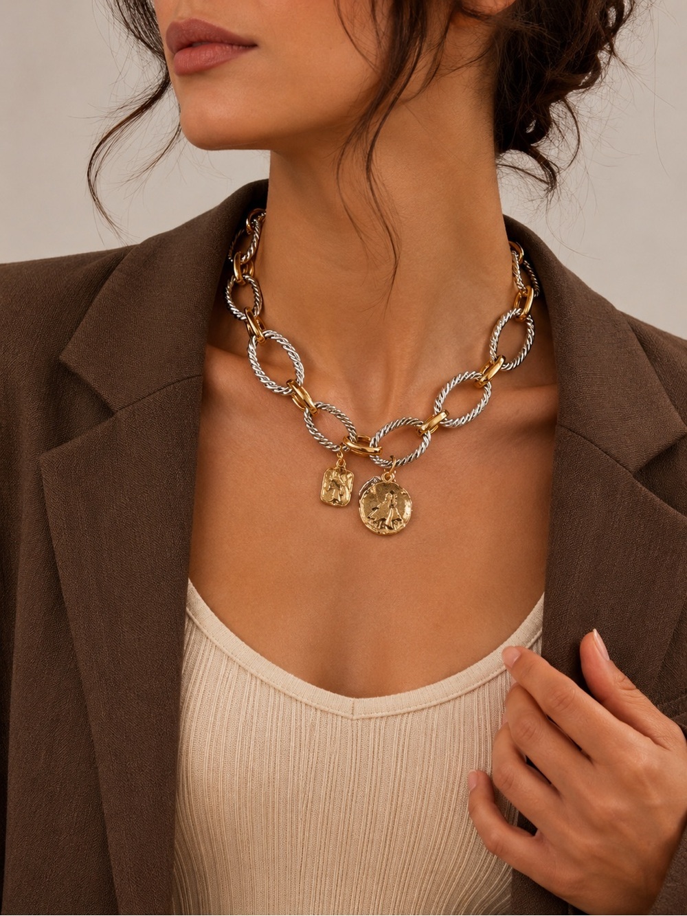 Celestial Coin Charm Link Necklace - Picture 6 of 7